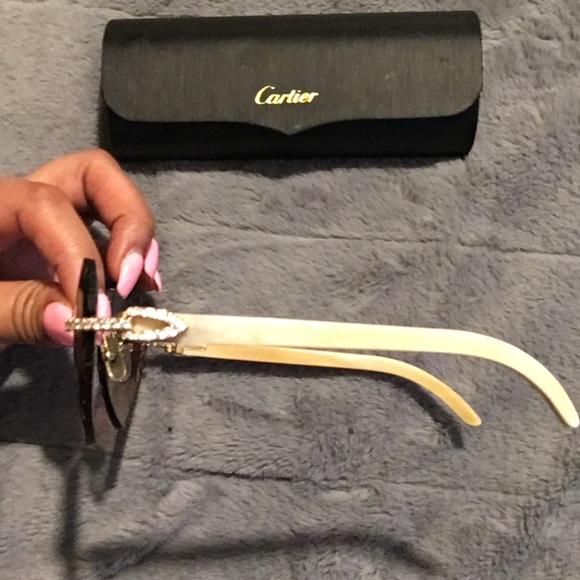 AUTHENTIC & CUSTOM 💎DIAMOND💎 CARTIER FRAMES (heart shape lenses) - Picture 8 of 8